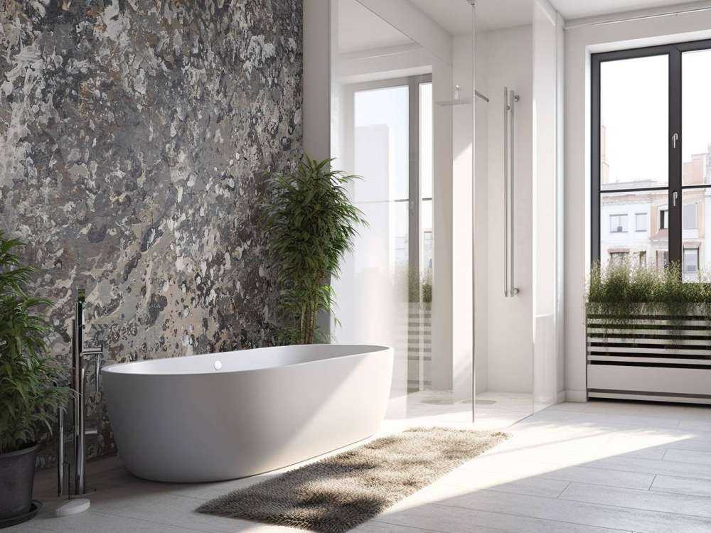 Ściana o szarej strukturze