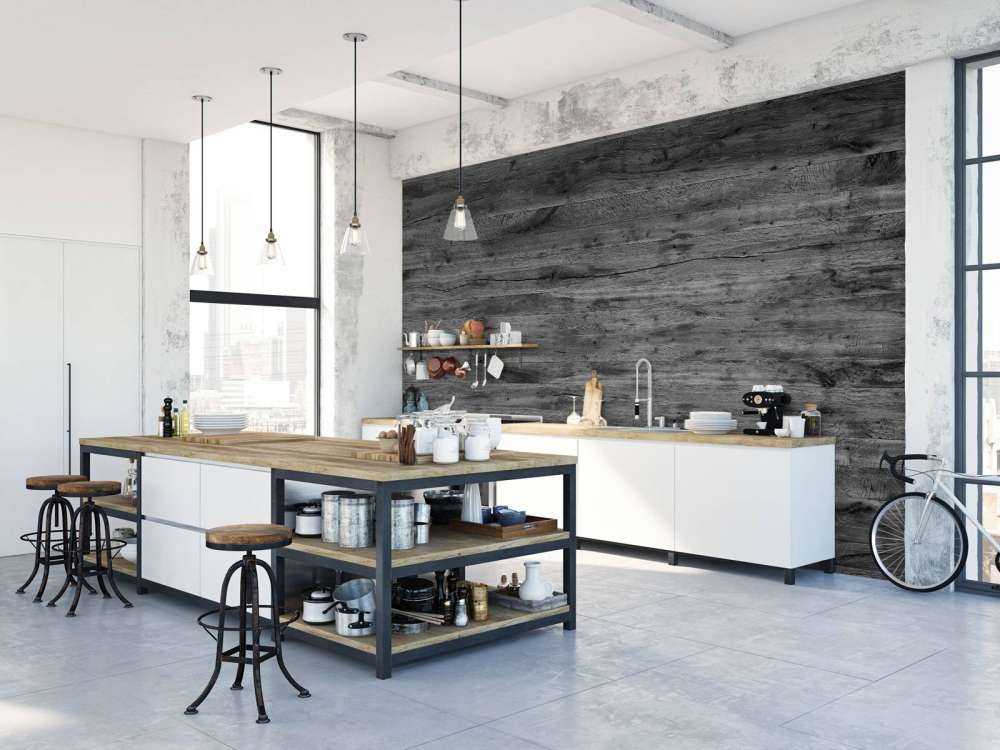 Deski z szarego drewna