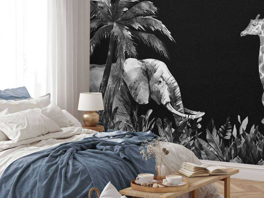 Czarno-białe zwierzęta z dżungli