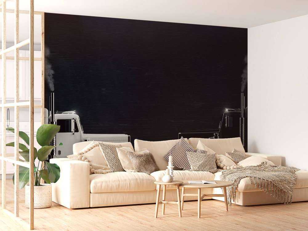 Czarno-biała ciężarówka