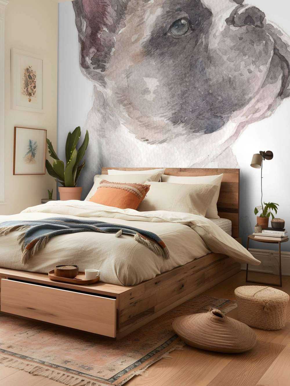 Akwarelowy buldog francuski