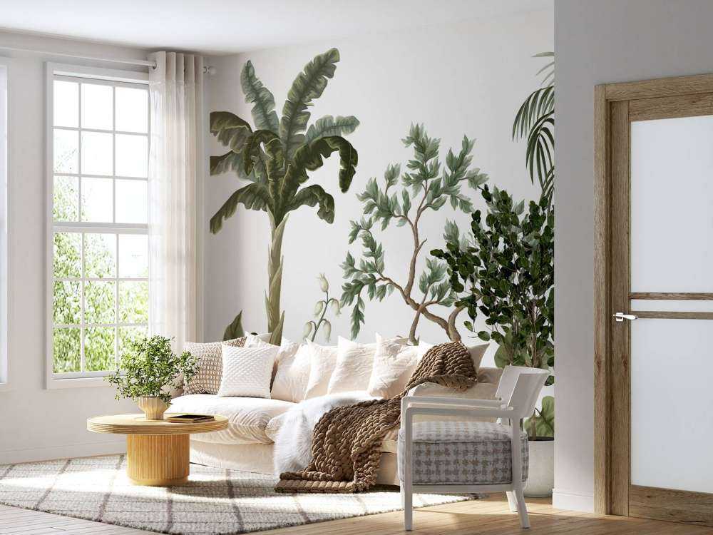 Krajobraz dżungli z palmami