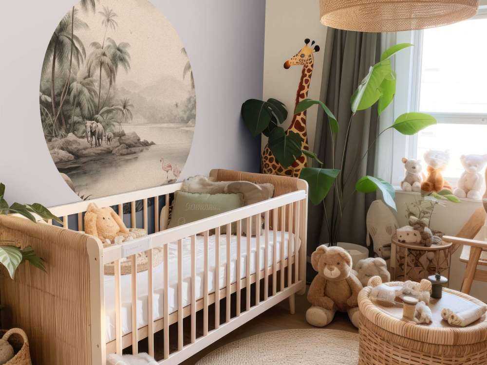 Krajobraz dżungli ze zwierzętami