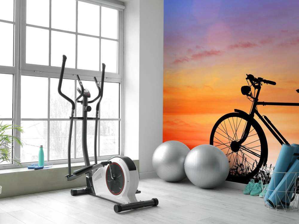 Rower zabytkowy przy zachodzie słońca