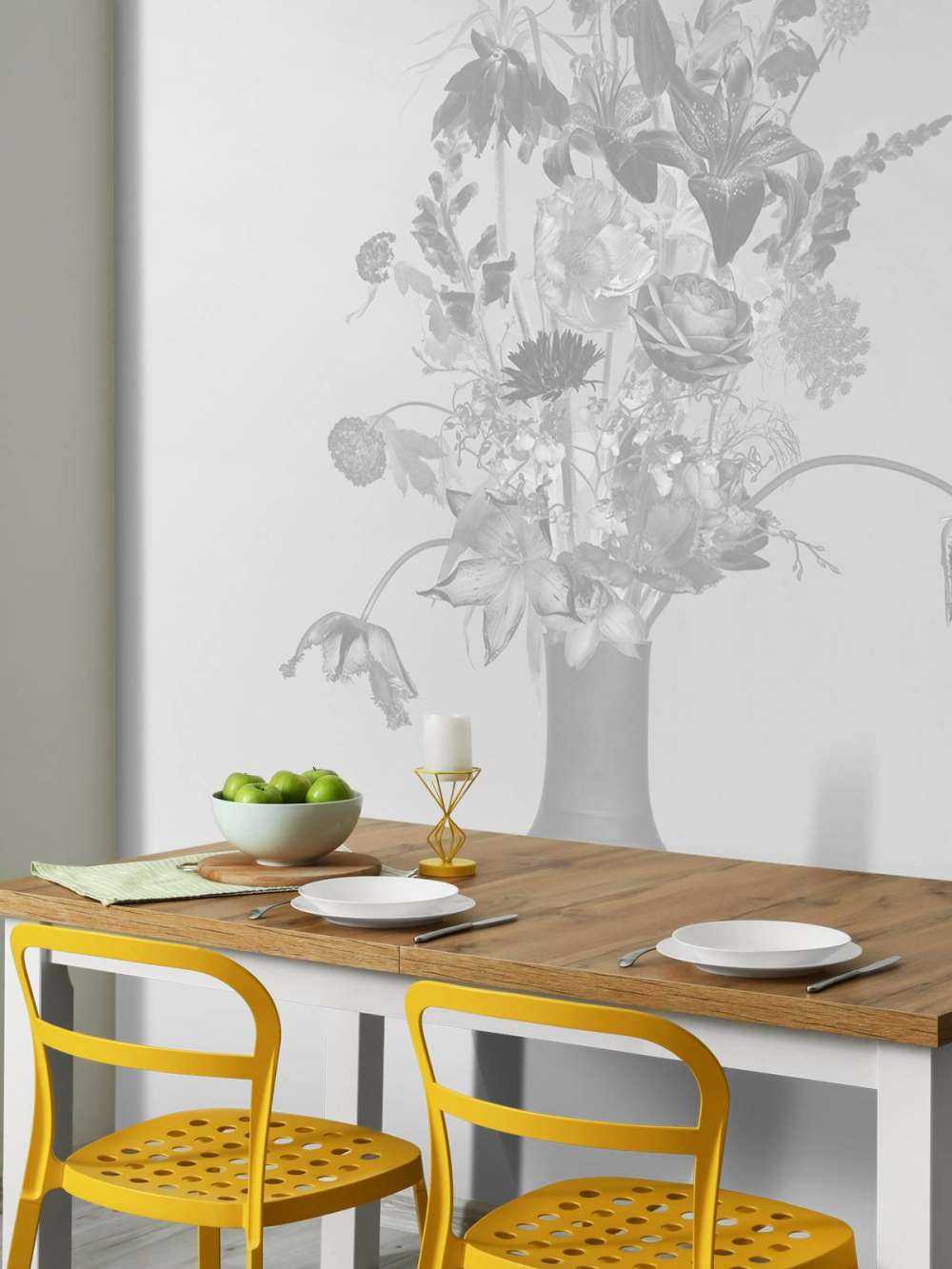 Obfity bukiet kwiatów czarny i biały