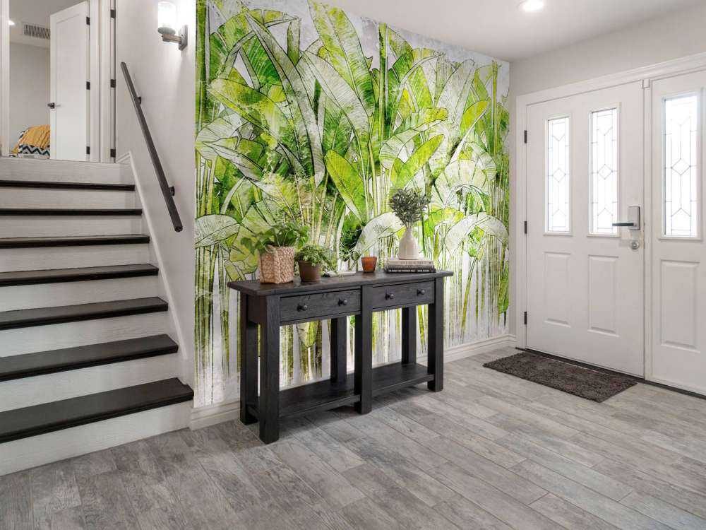 Duże rysowane liście palmy