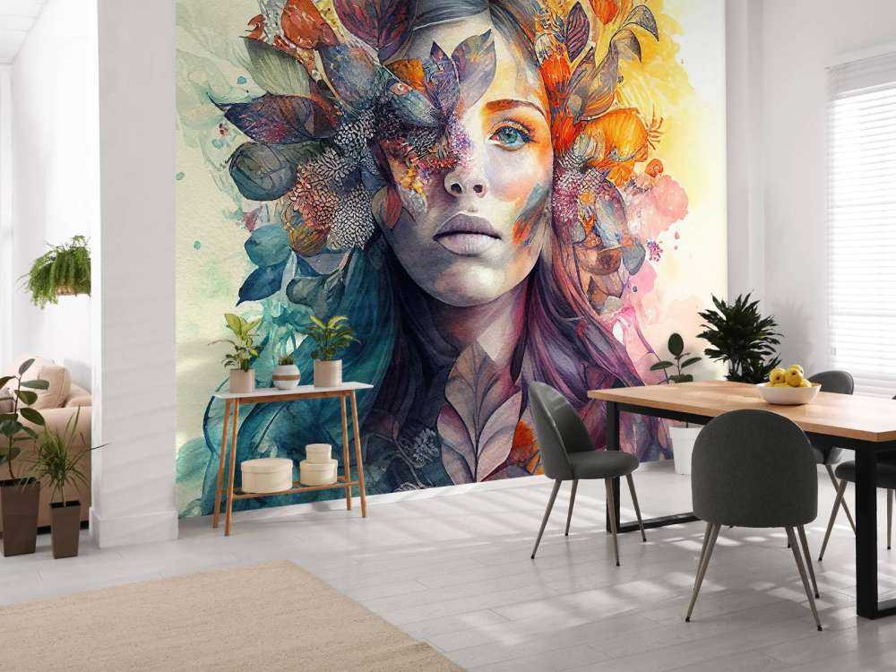 Watercolor Tropical Woman #3