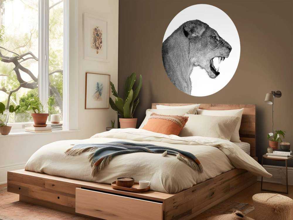 Widok z boku lwicy biały