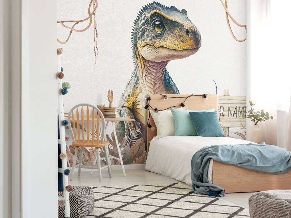 Młody t-rex w taupe dżungli