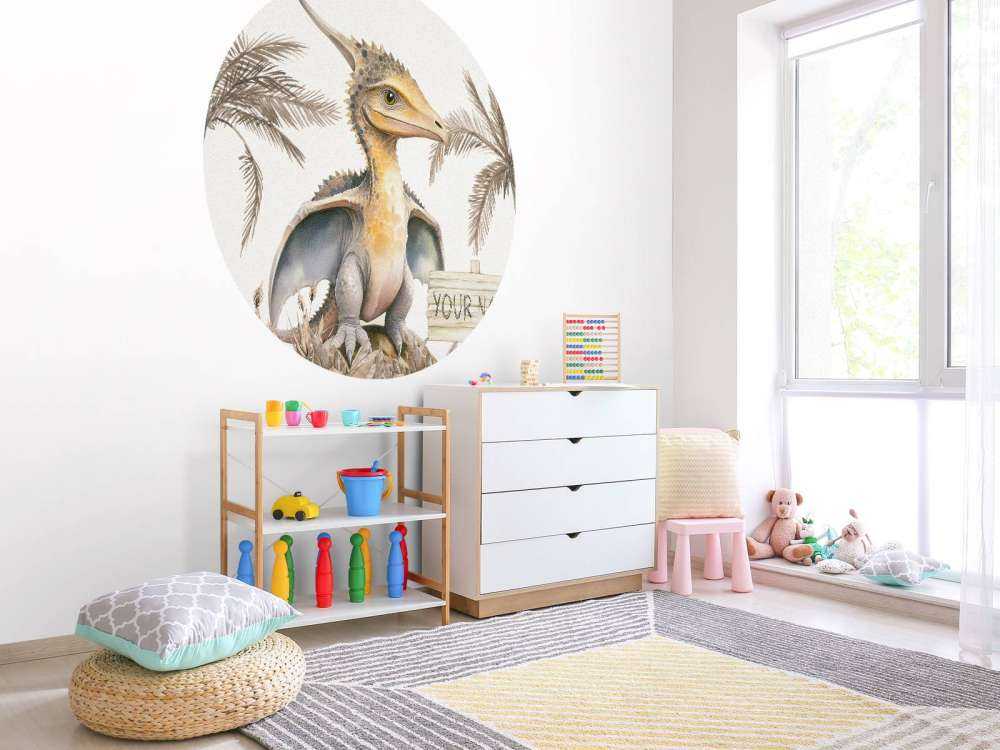 Młody pteranodon w taupe dżungli