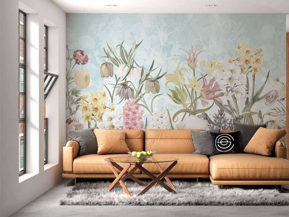 Kwiaty Wiosenne - Mgliste Aqua