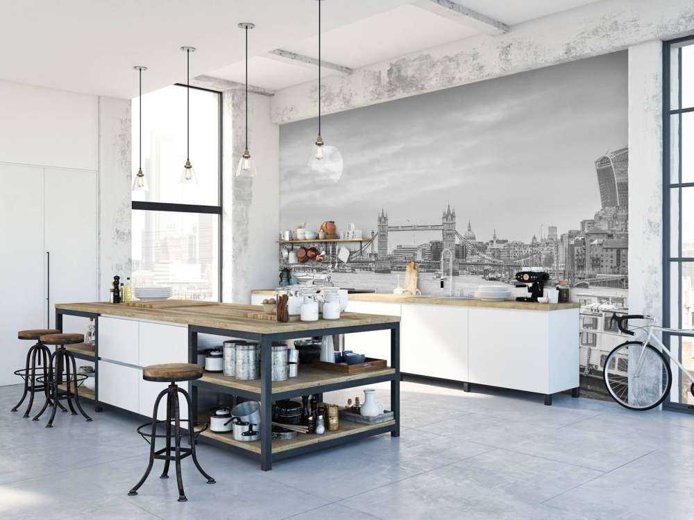 Pejzaż miejski Londynu w czerni i bieli