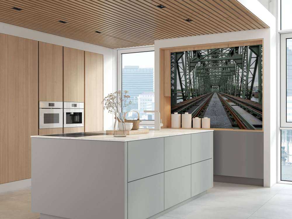 Monumentalny most kolejowy De Hef w Rotterdamie  