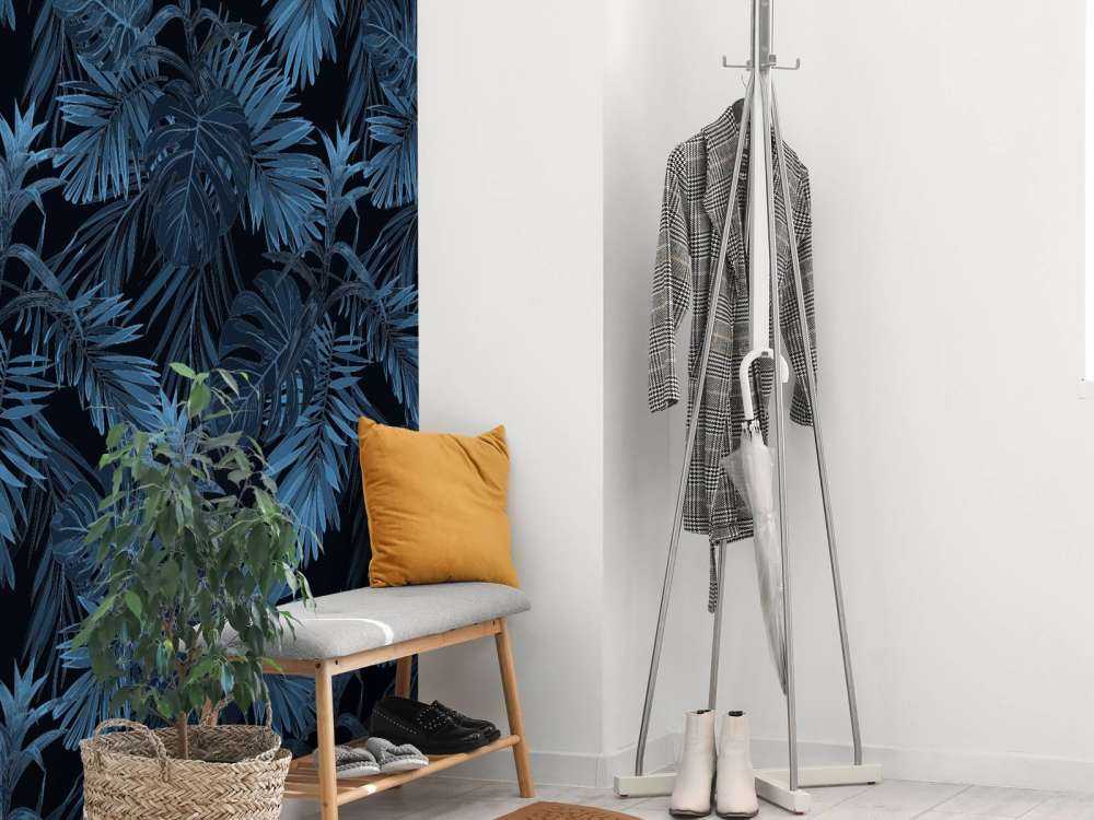 Niebieskie liście tropikalne