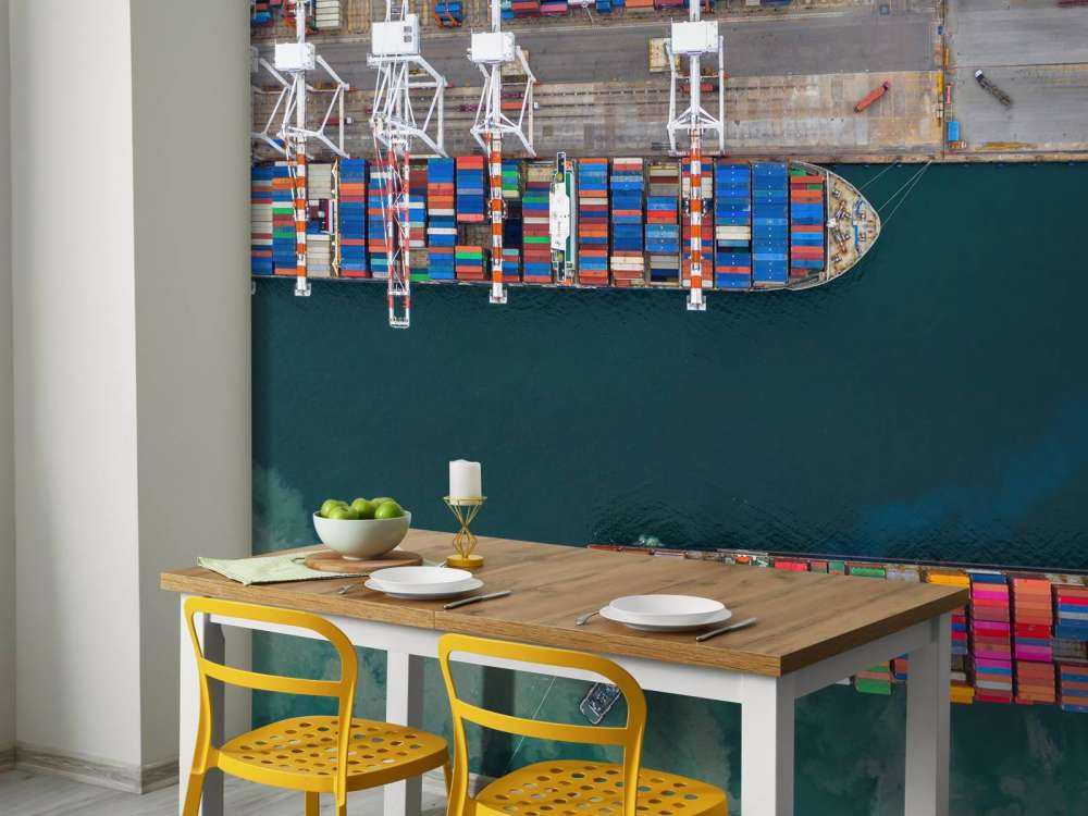 Kontenerowce z widokiem z góry