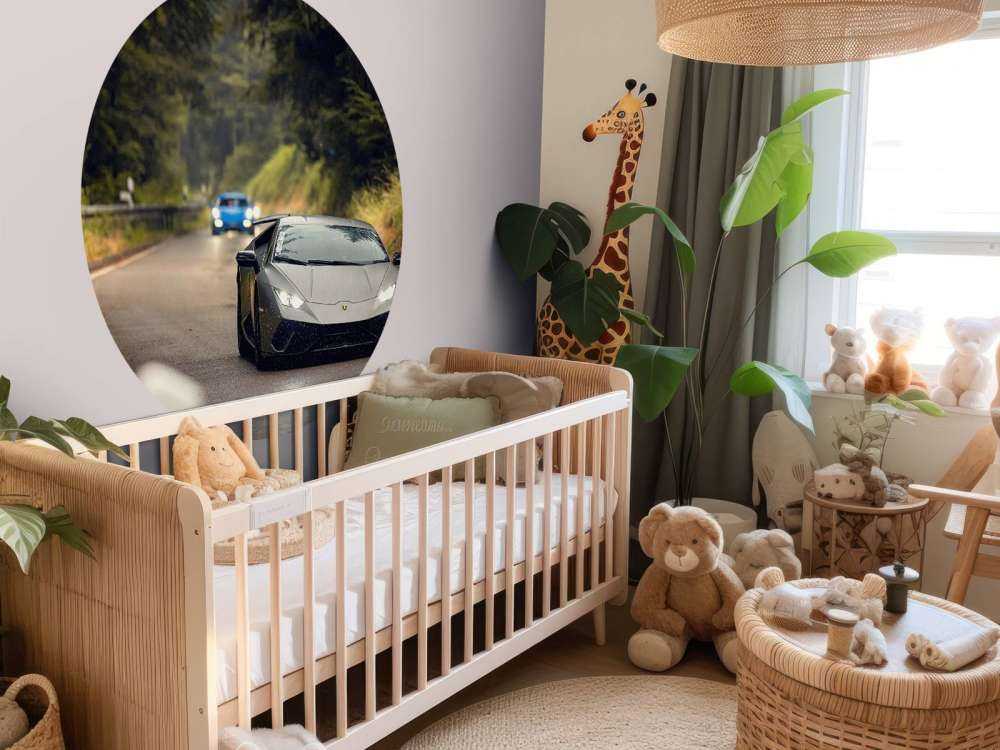 Matowy szary Lamborghini w naturze