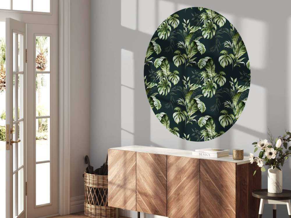 Zielony wzór z liśćmi