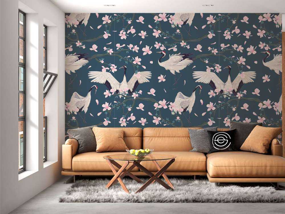 Żurawie z magnoliami