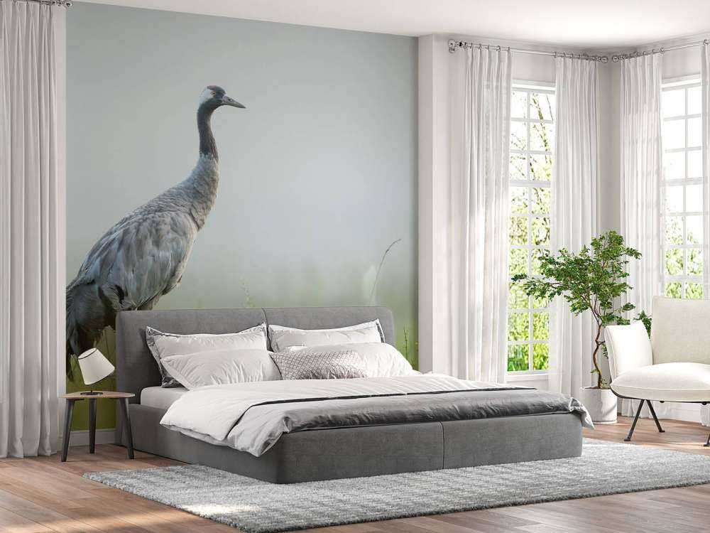 Żuraw w porannej mgle