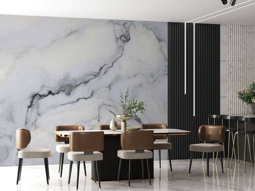 Biały, kręcony marmur