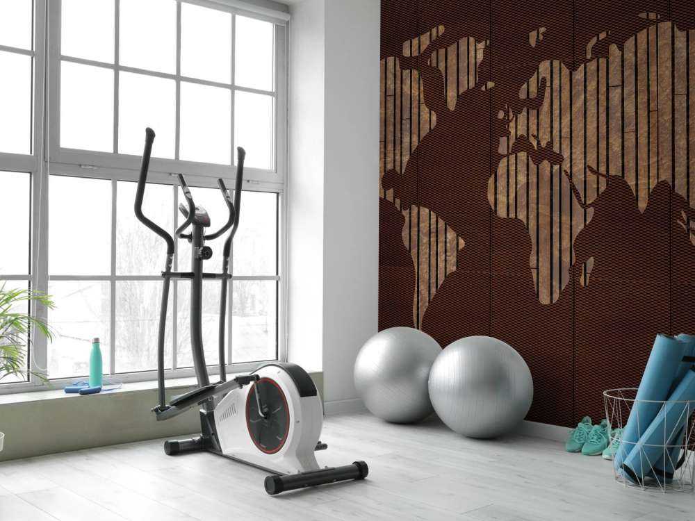 Mapa świata z teksturą drewna