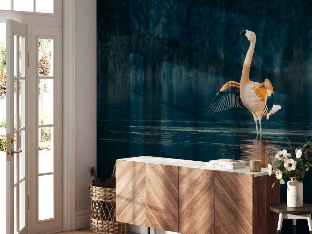 Flaming w opuszczonym jeziorze