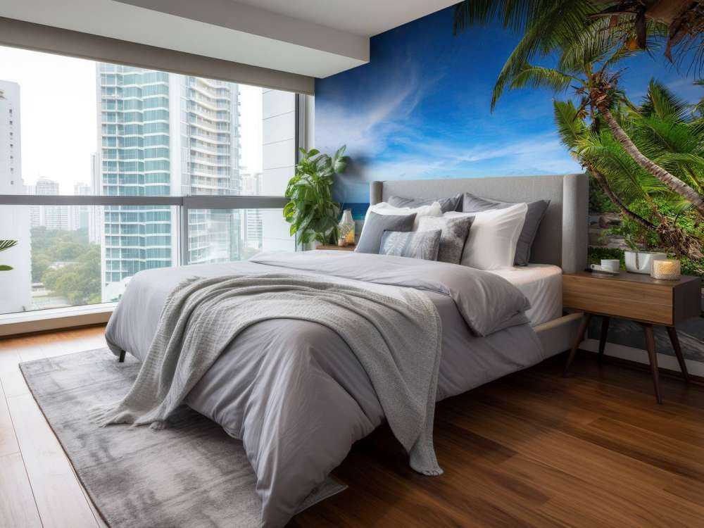 Tropikalna plaża z palmą