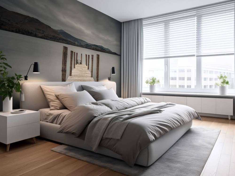 Nabrzeże na spokojnym jeziorze