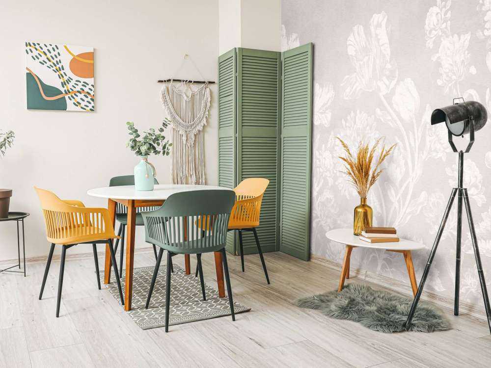 Barokowy pejzaż kwiatowy - szary