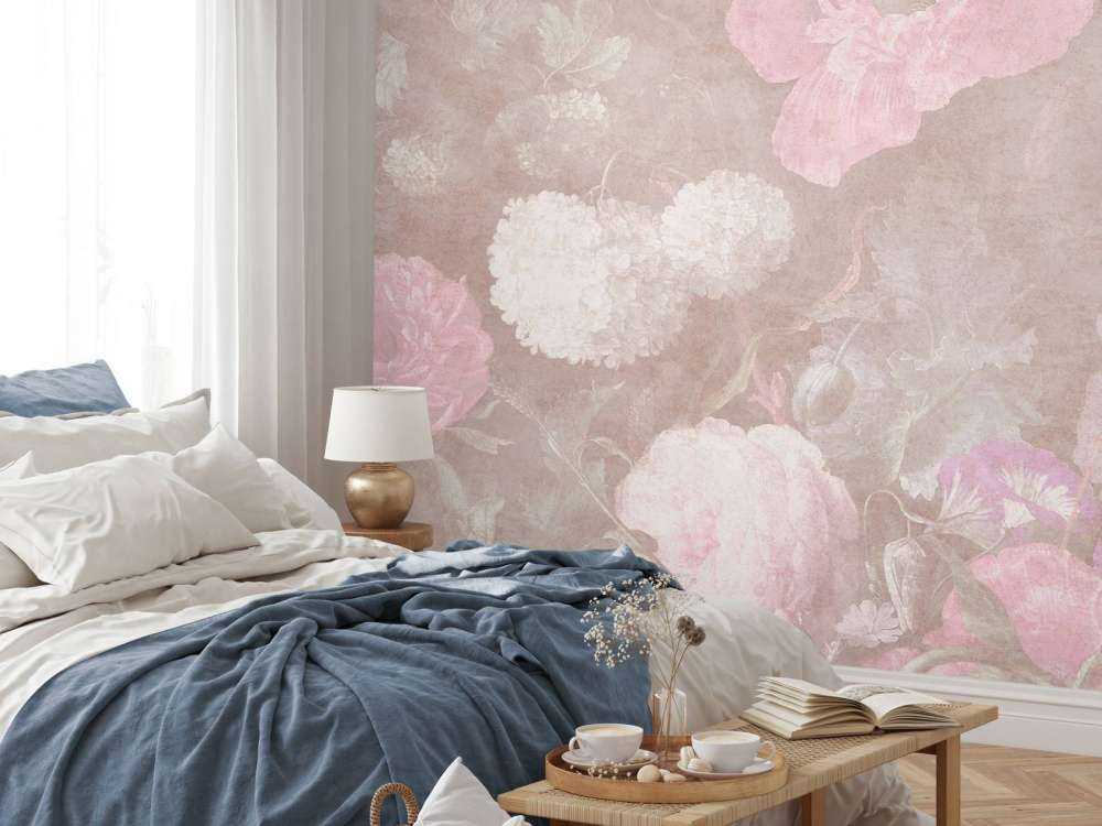 Barokowe kwiaty - martwa natura - pastelowy vintage