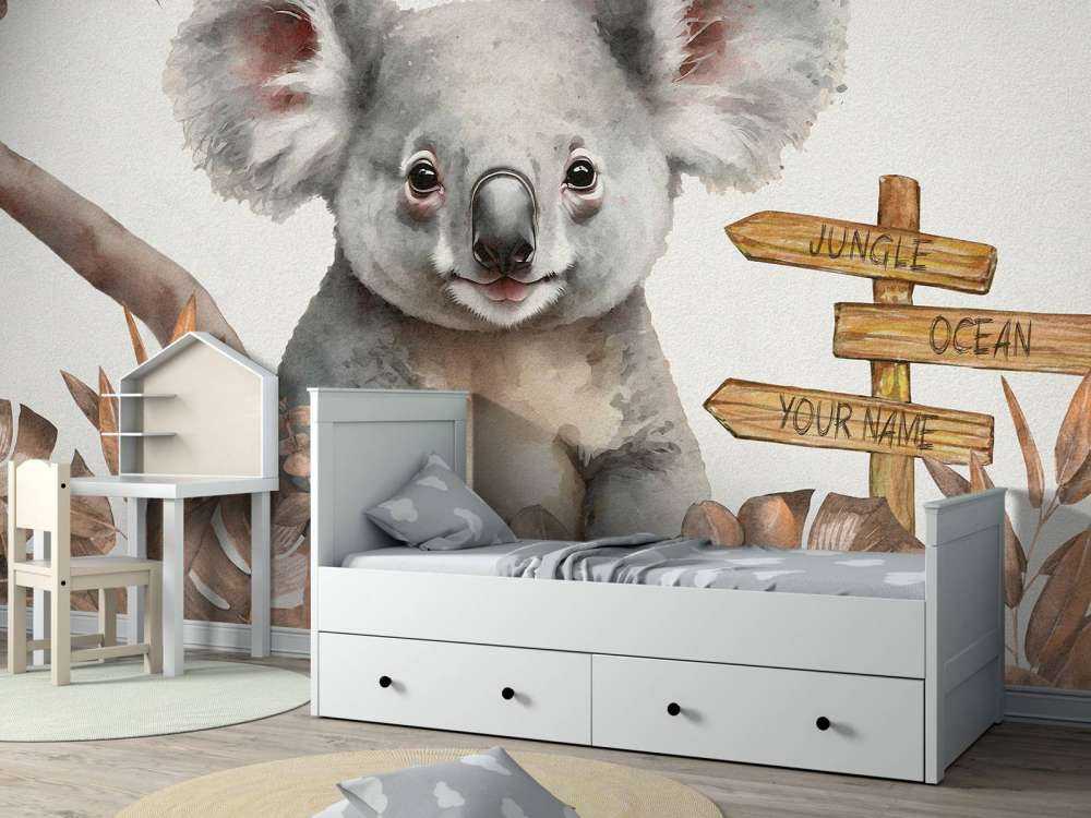 Dziecko koala w dżungli taupe