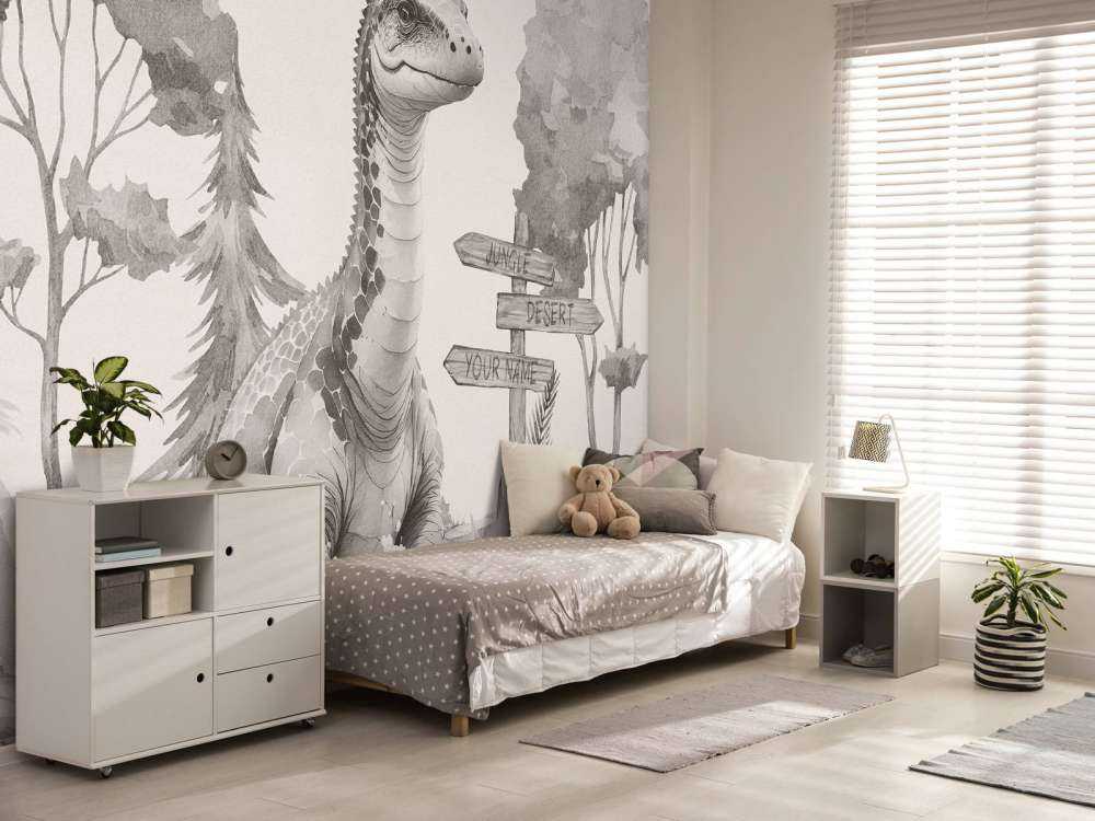 Młody brachiozaur w beżowej dżungli