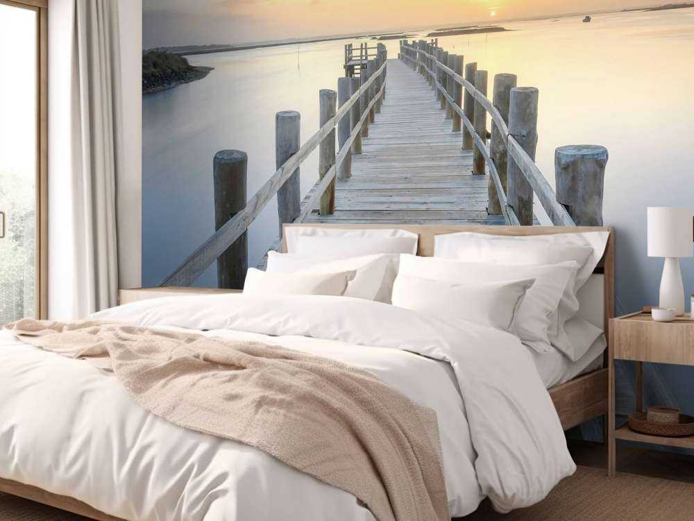 Rusztowania drewniane o zachodzie słońca