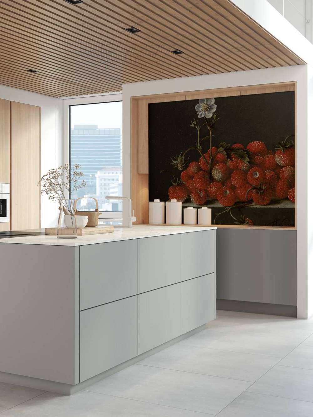 Martwa natura z leśnymi truskawkami