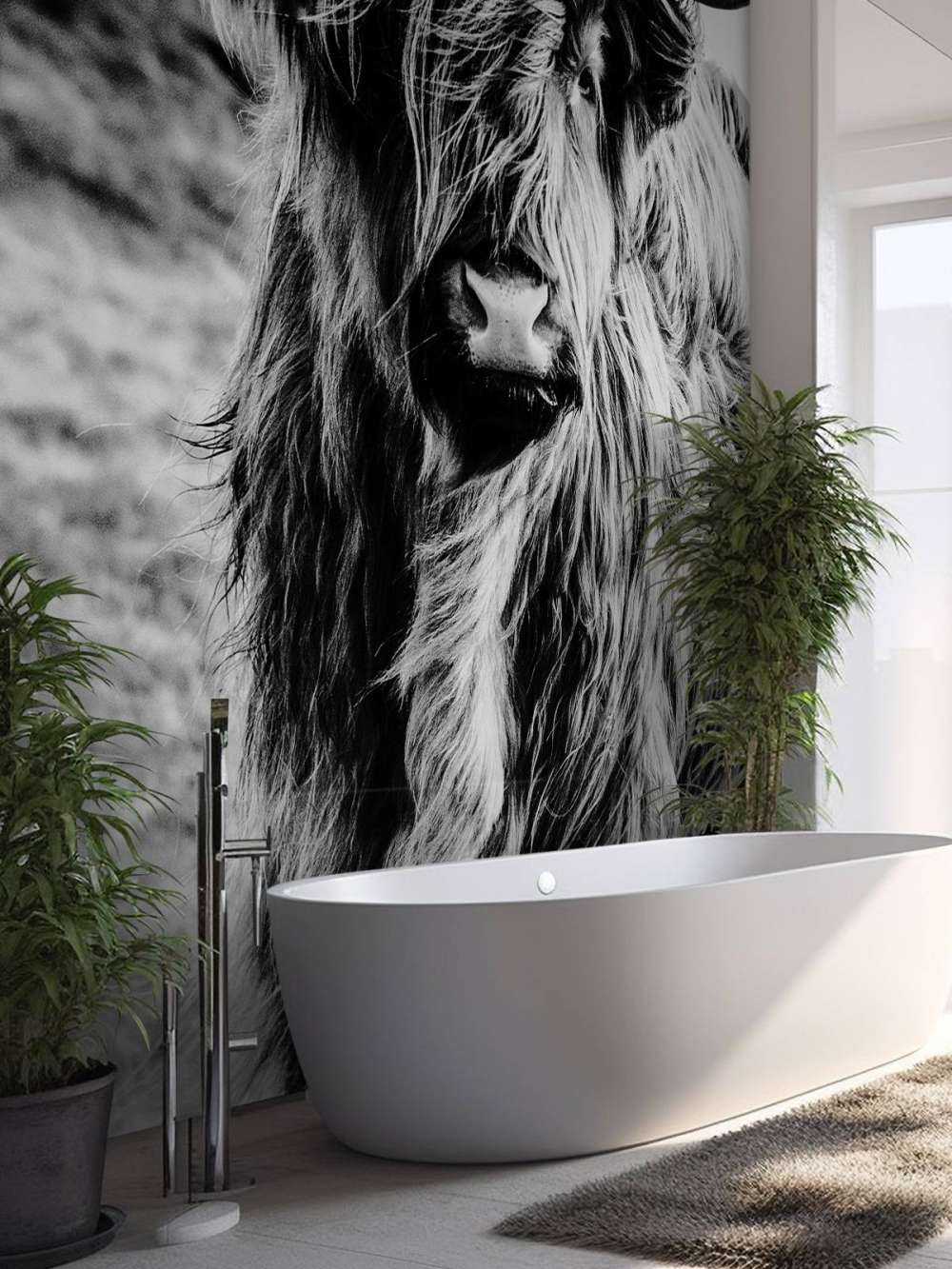 Szkocka rasa wyżynna w czerni i bieli