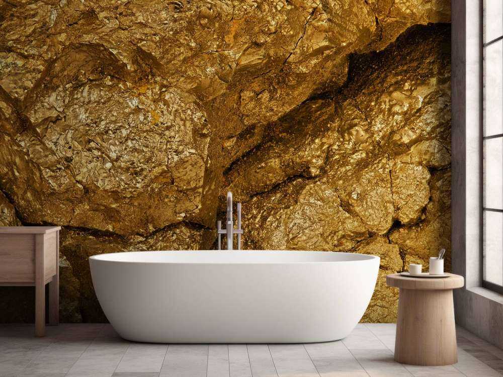 Zbliżenie na złoty kamień