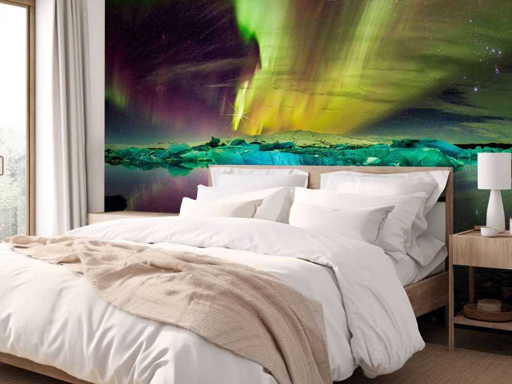 Zorze polarne w Jökulsárlón