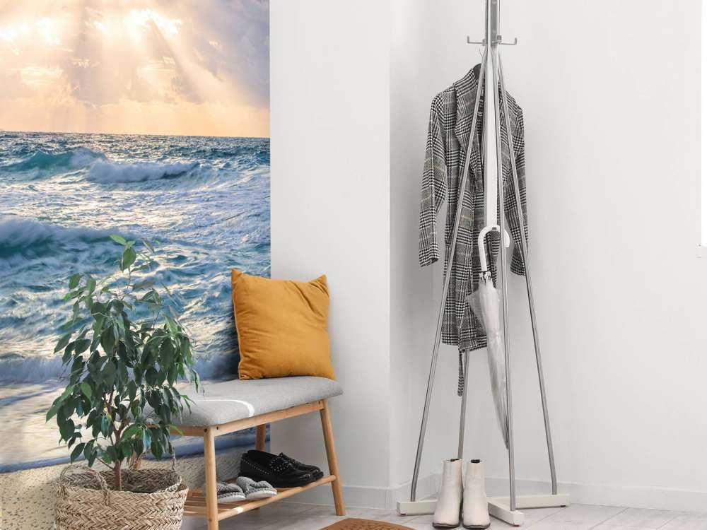 Promienie słońca nad morzem