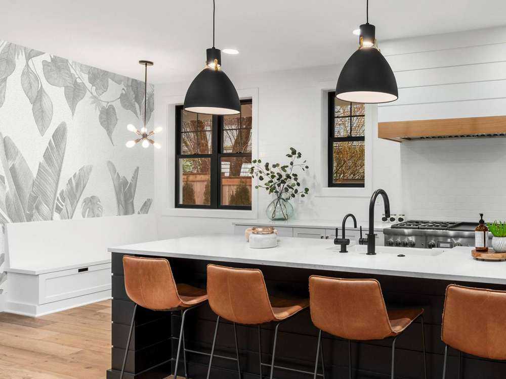 Rośliny dżungli w odcieniach szarości