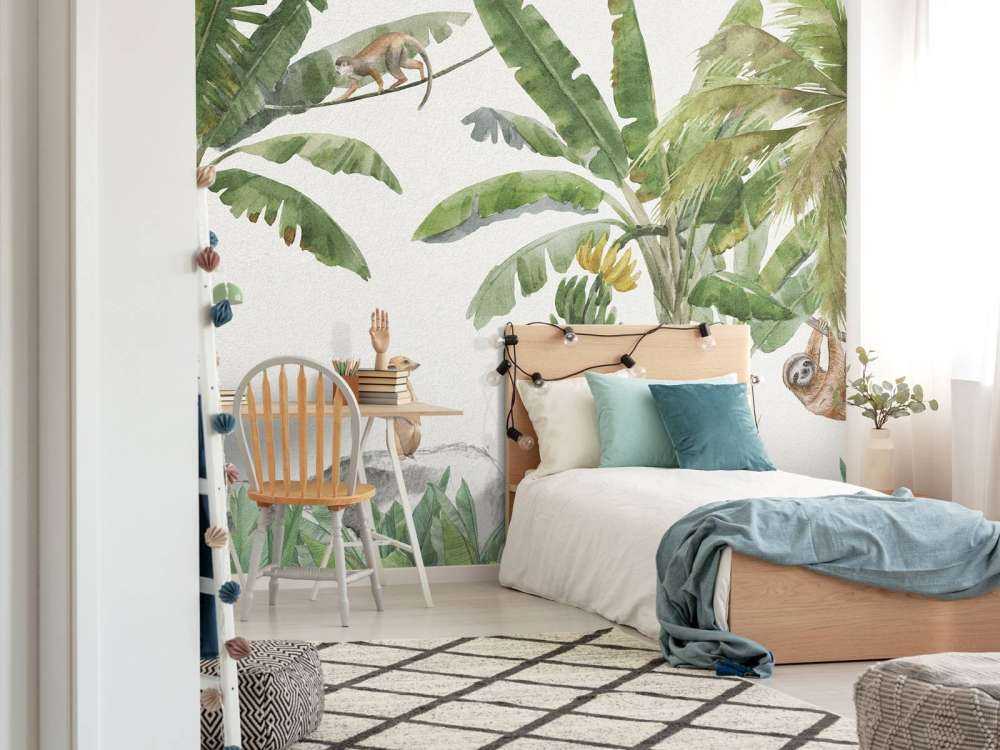 Dżungla z kolorowymi zwierzętami