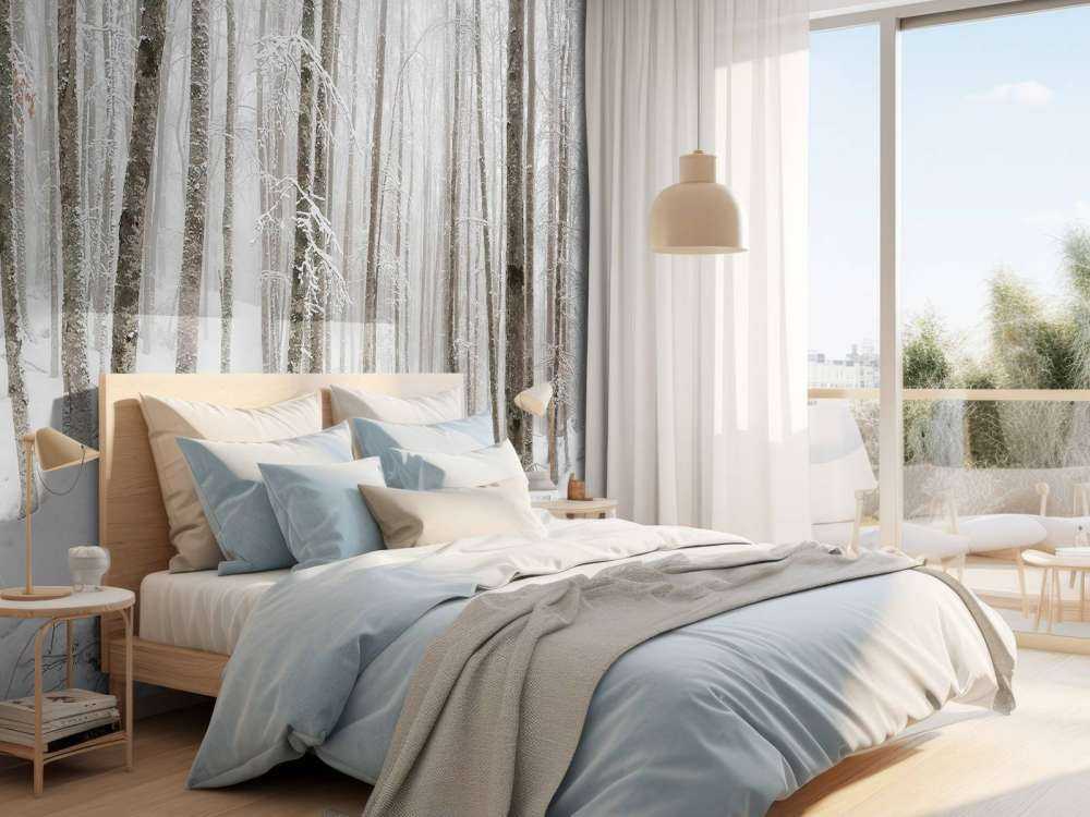 Śnieg w lesie bukowym