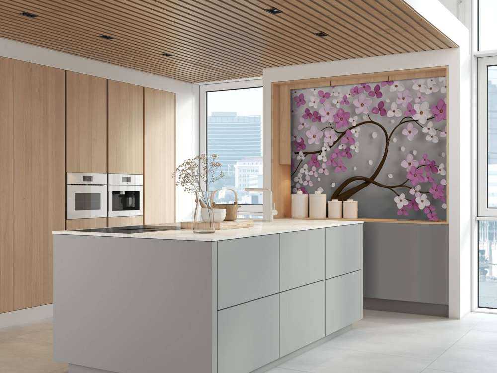 Drzewo z fioletowymi i białymi kwiatami