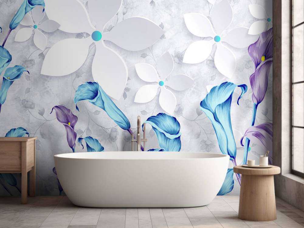 Niebiesko białe kwiaty