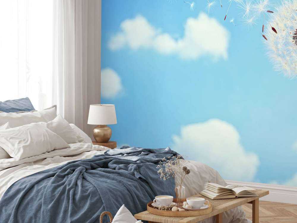 Latające nasiona mniszka lekarskiego