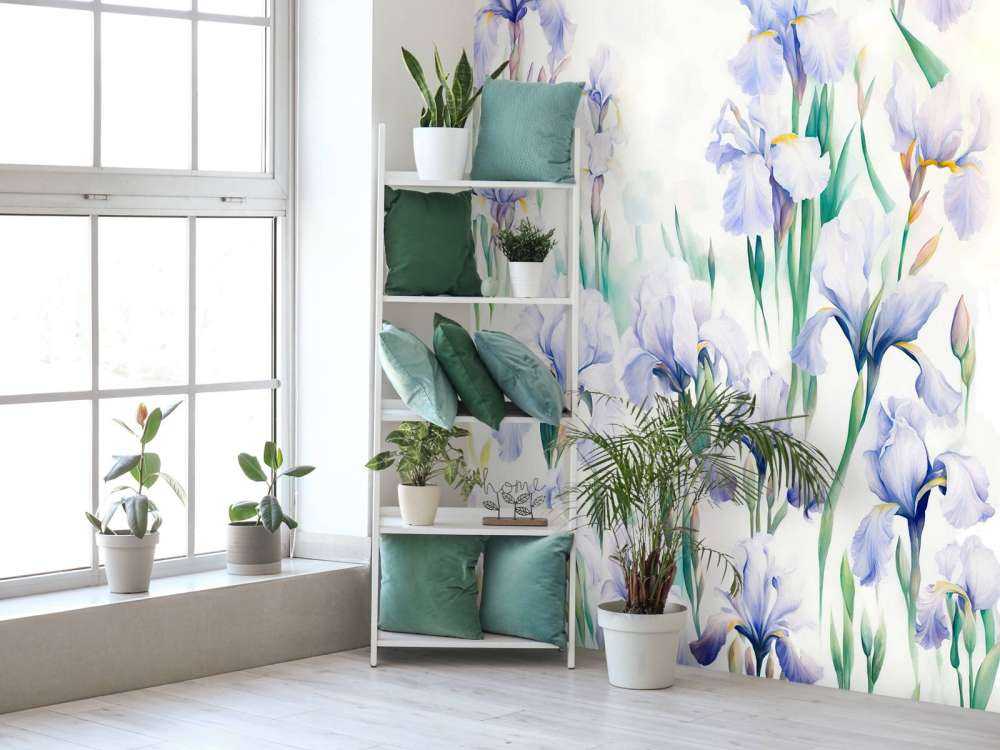 Irysy tańczą w bezszwowym pastelowym kolorze