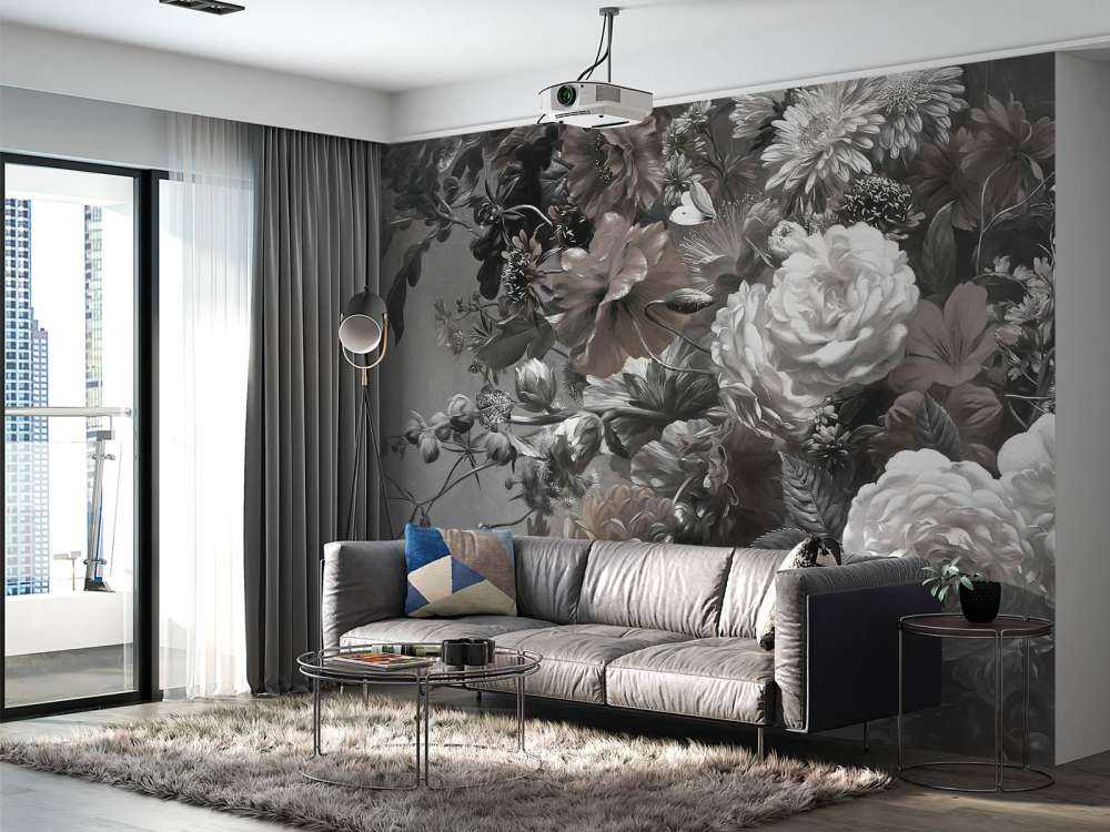 Duży bukiet z makami Sepia