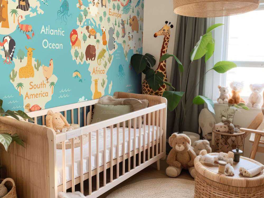 Mapa świata ze zwierzętami