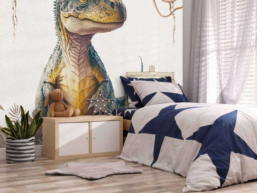 Młody t-rex w taupe dżungli