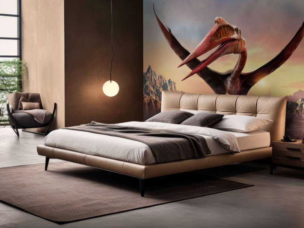 Quetzalcoatlus lecący nad górami