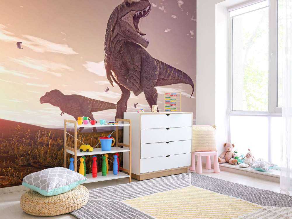 Dwa tyranozaury na polu